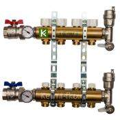 Коллектор для теплого пола с вентилями 4 выхода STOUT SMB 0468 000004